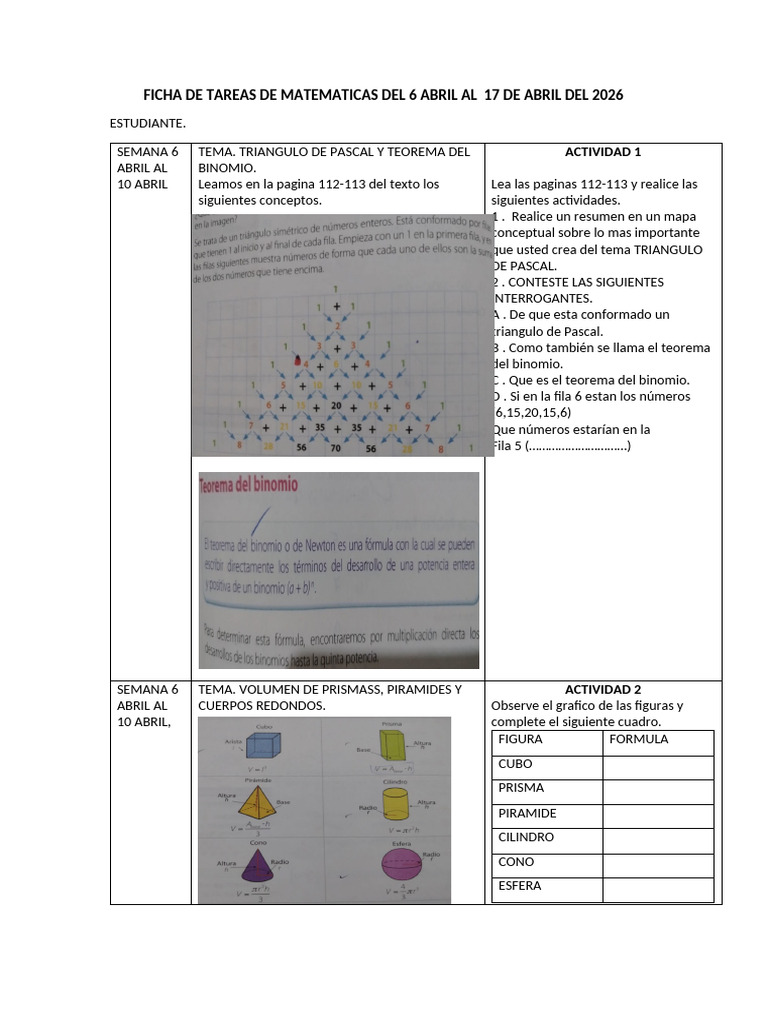ASIGNATURA MATEMATICAS | PDF
