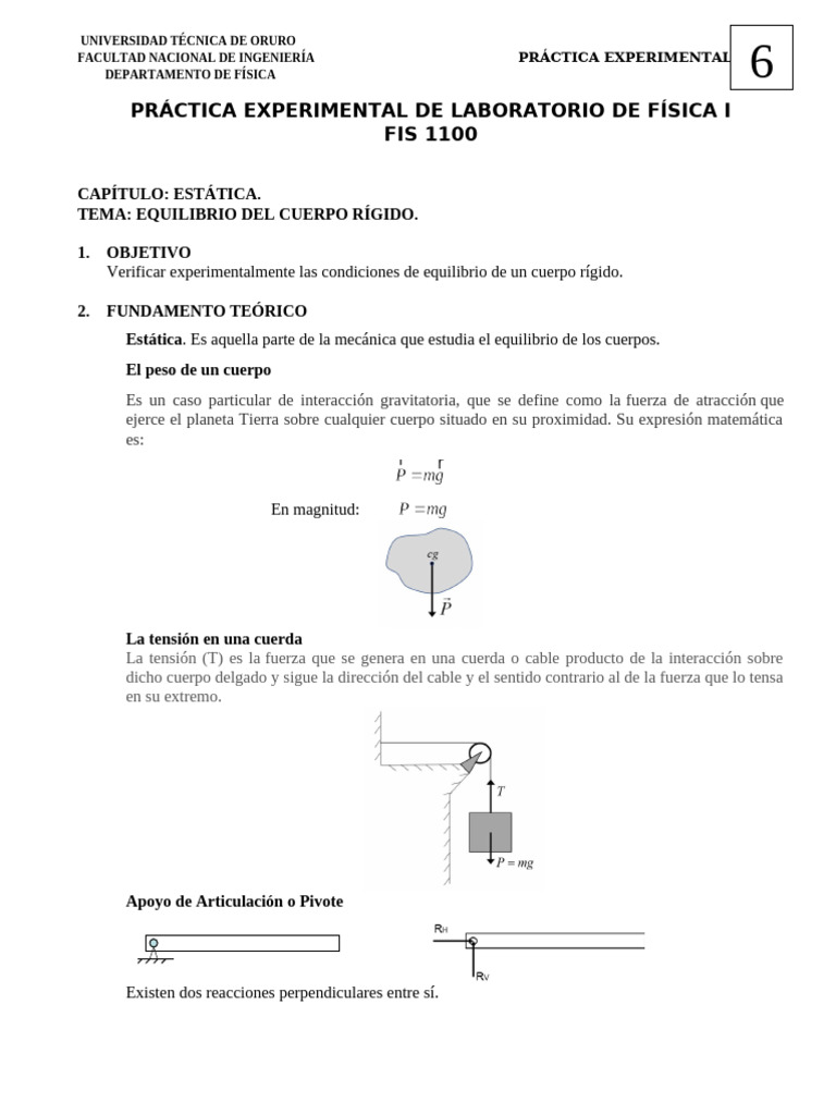 Lab06 Estatica 1-2026 | PDF | Fuerza | Esfuerzo de torsión