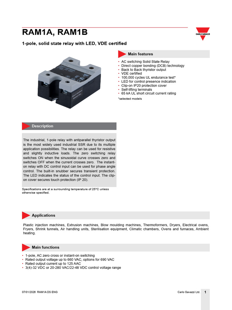 SSR RAM1A | PDF | Relay | Alternating Current