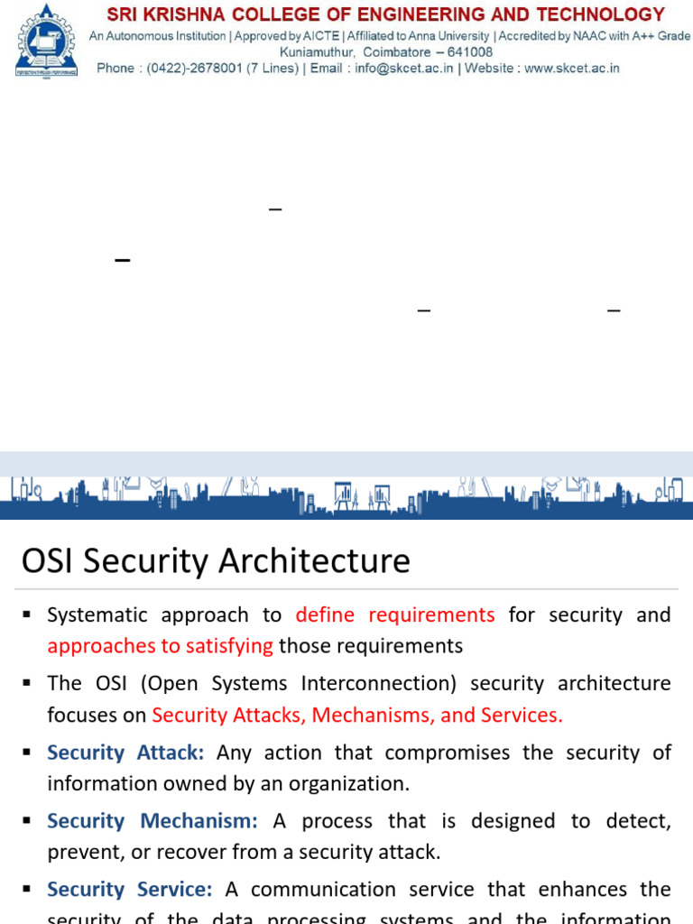 1.3 the OSI Security Architecture – Security Attacks – Security ...