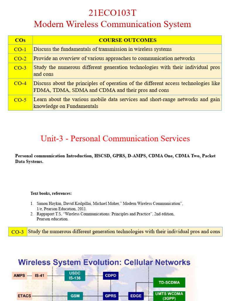 Unit 3_Personal Communication Services | PDF | Software Defined Radio ...