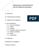 Formato o Esquema para La Presentación Del Anteproyecto de Trabajo de Licenciatura