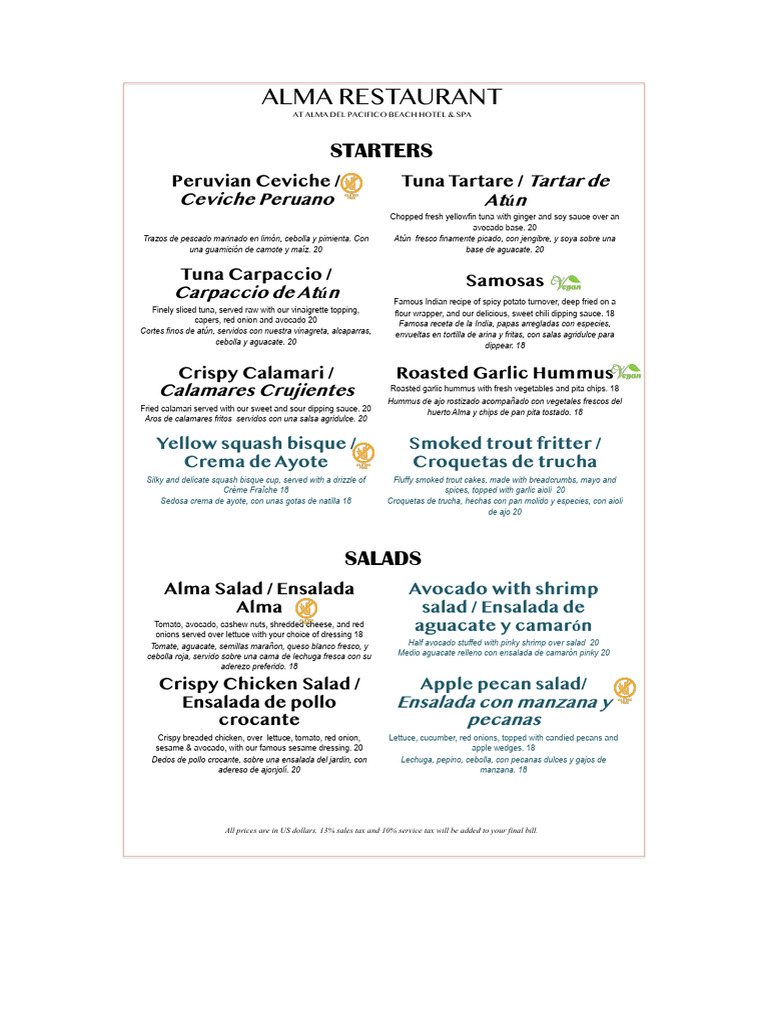 Alma Menu Abr 2024 | PDF | Taco | Alimentos