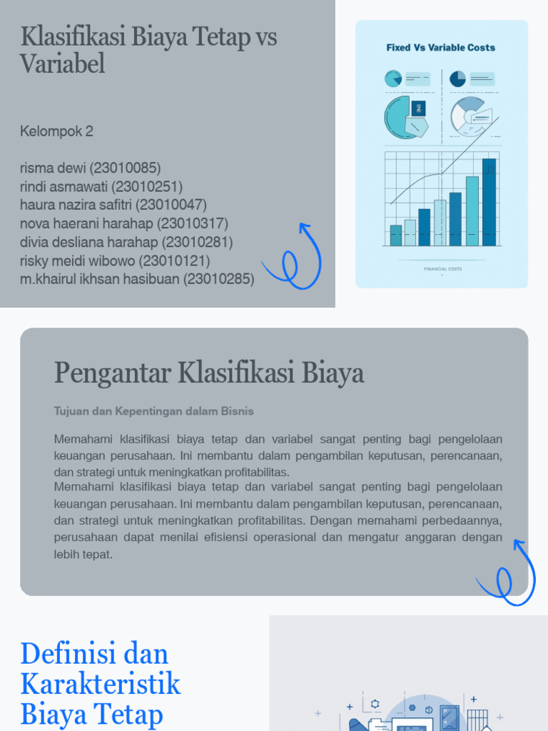TPB Klasifikasi Biaya Tetap Vs Variabel Kel 2 | PDF