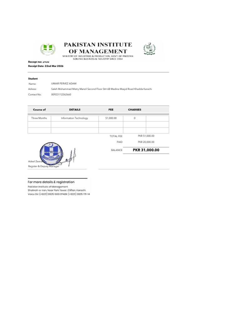 Proof of Payment Receipt Template Copy | PDF