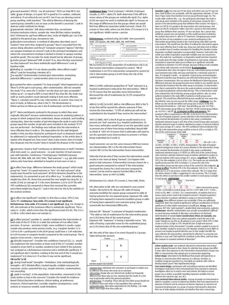 Cheat Sheet (Intervention Study) | PDF | Randomized Controlled Trial ...