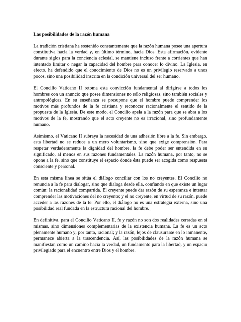 Las Posibilidades de La Razón Humana | PDF | Fe | Razón