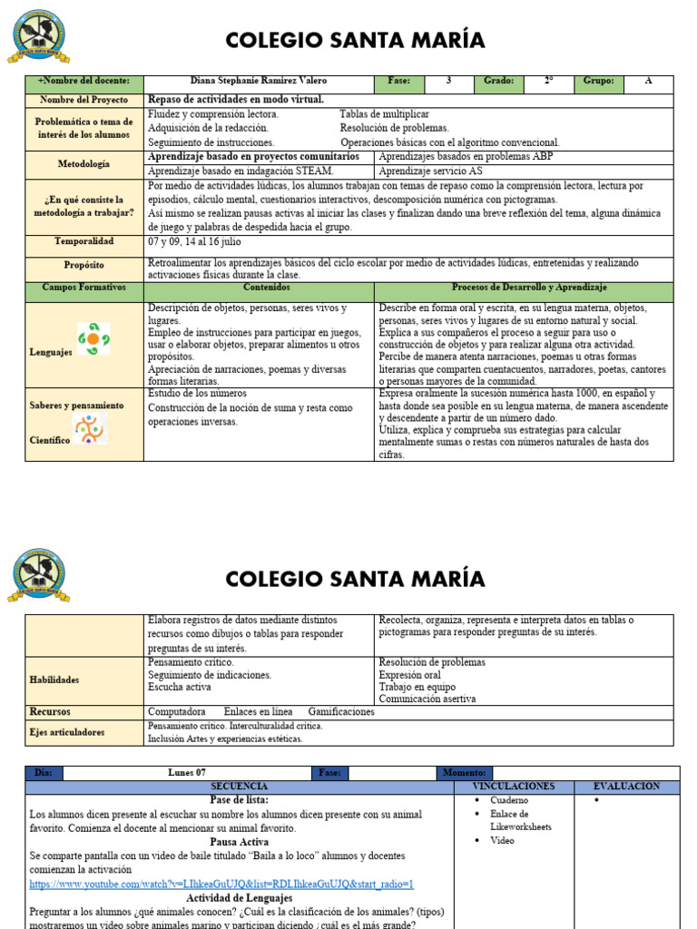 Planeación 07, 09, 14 Al 16 de Julio | PDF | Aprendizaje | Pensamiento