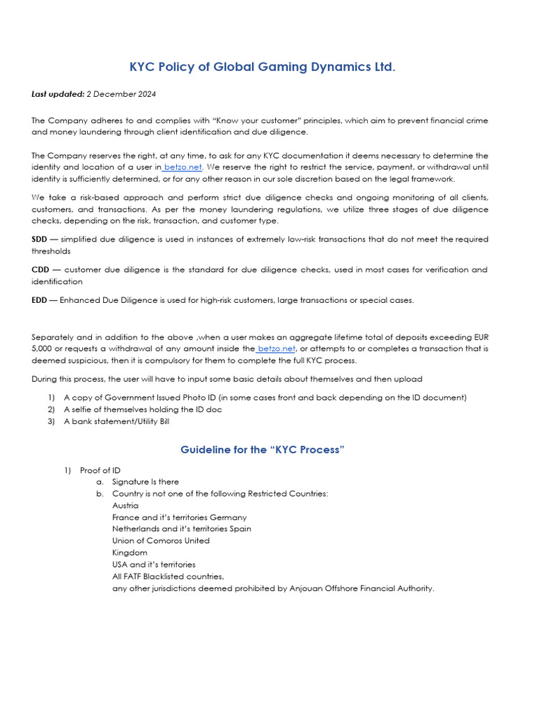 KYC Policy | PDF | Business