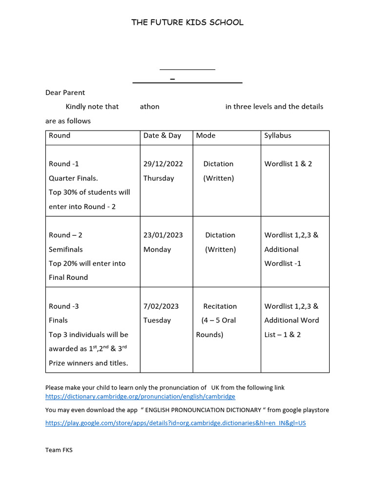 Spellathon Cat 2 -Std III , IV & V | PDF