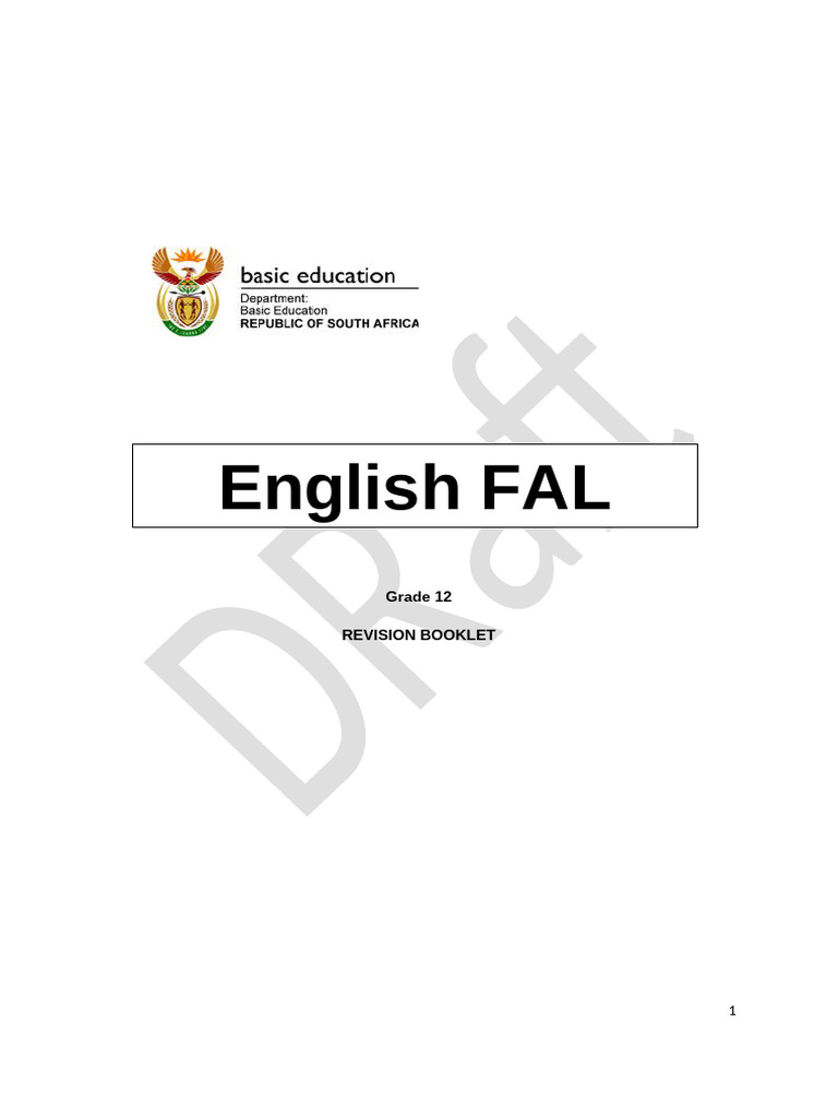 Revision Booklet EFAL-1_6189 | PDF | Selfie | Reading Comprehension