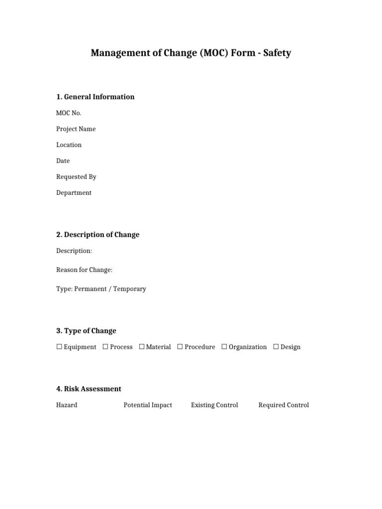 MOC Safety Form | PDF