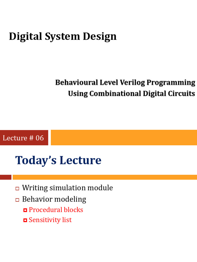 Lecture_06 Behavioral Modelling | PDF | Computer Programming | Computer ...