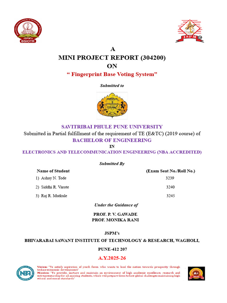 Mini Project Front Page.docx | PDF | Engineering | Knowledge