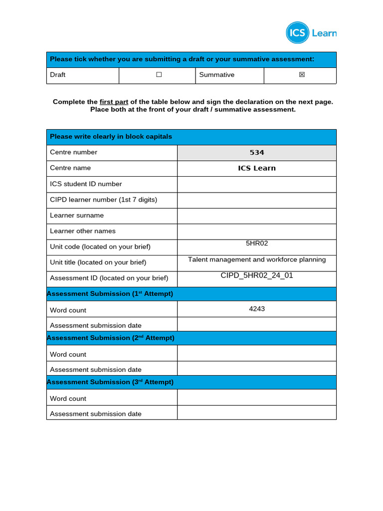 Front Cover Sheet (ICS) (1) | PDF | Employment | Labour Economics