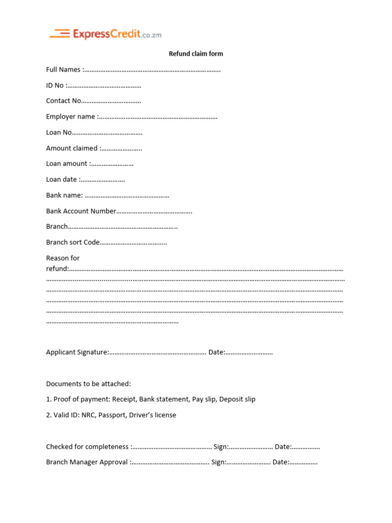 Refund Claim Form v1 1 Current 2 4 7 | PDF