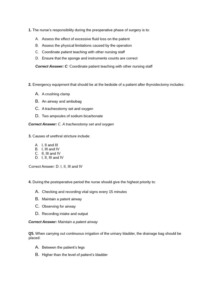 Surgery Questions | PDF | Surgery | Anesthesia