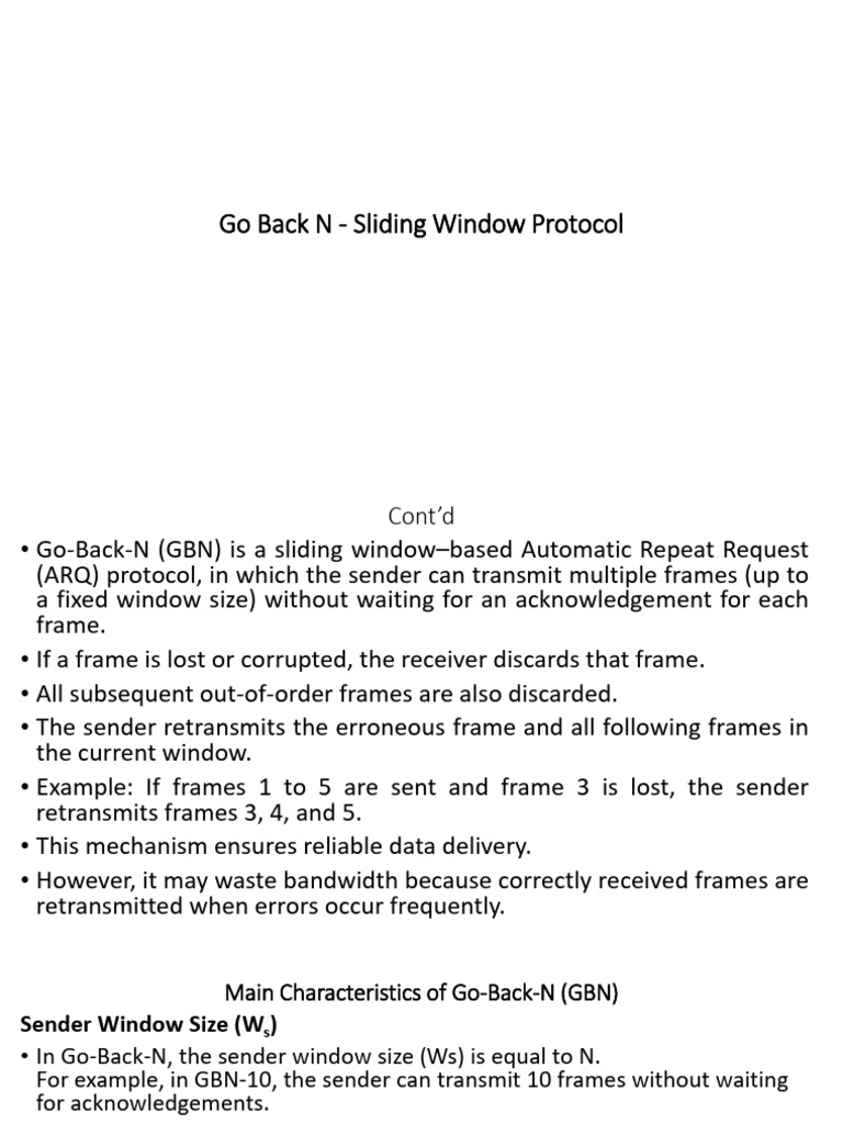 Go Back N - Sliding Window Protocol | PDF | Transmission Control ...