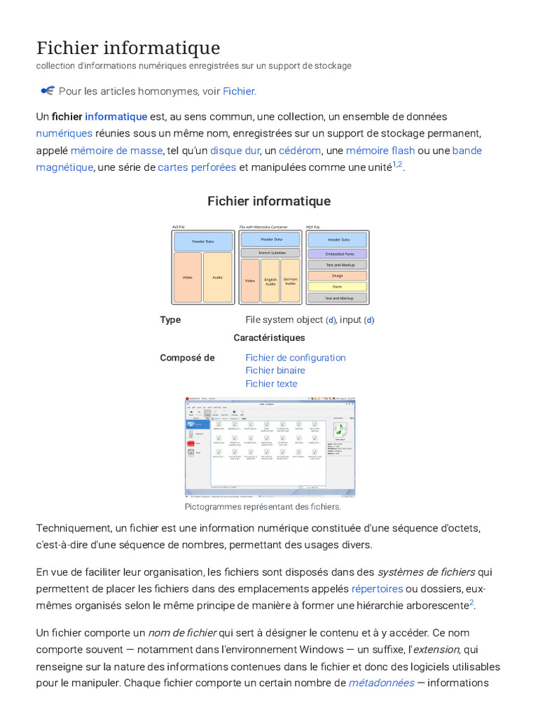 Fichier Informatique - Wikipédia | PDF | Fichier informatique ...