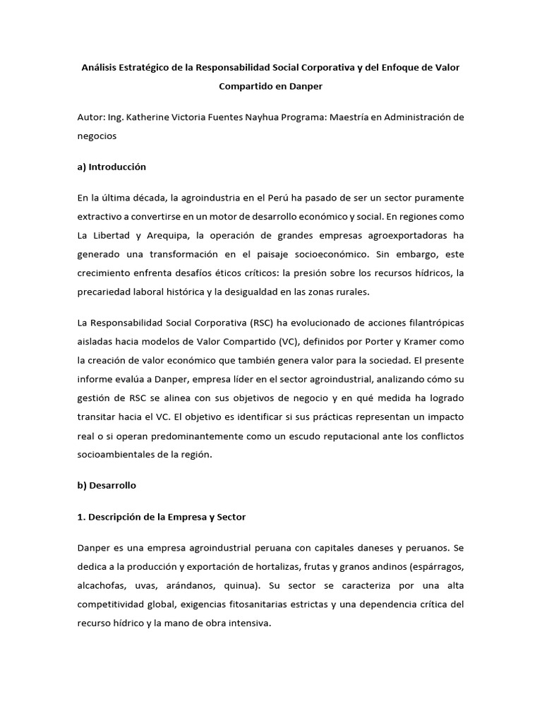 Análisis Estratégico de la Responsabilidad Social Corporativa y del ...