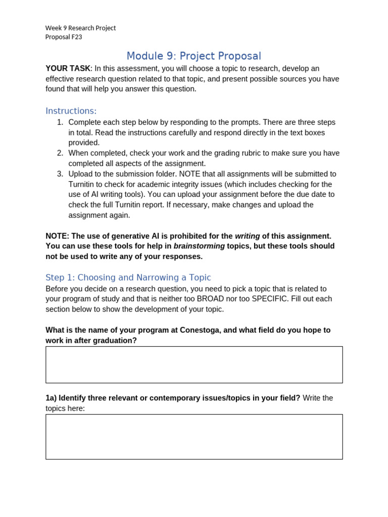 Research Proposal Assignment Template | PDF | Turnitin | Question