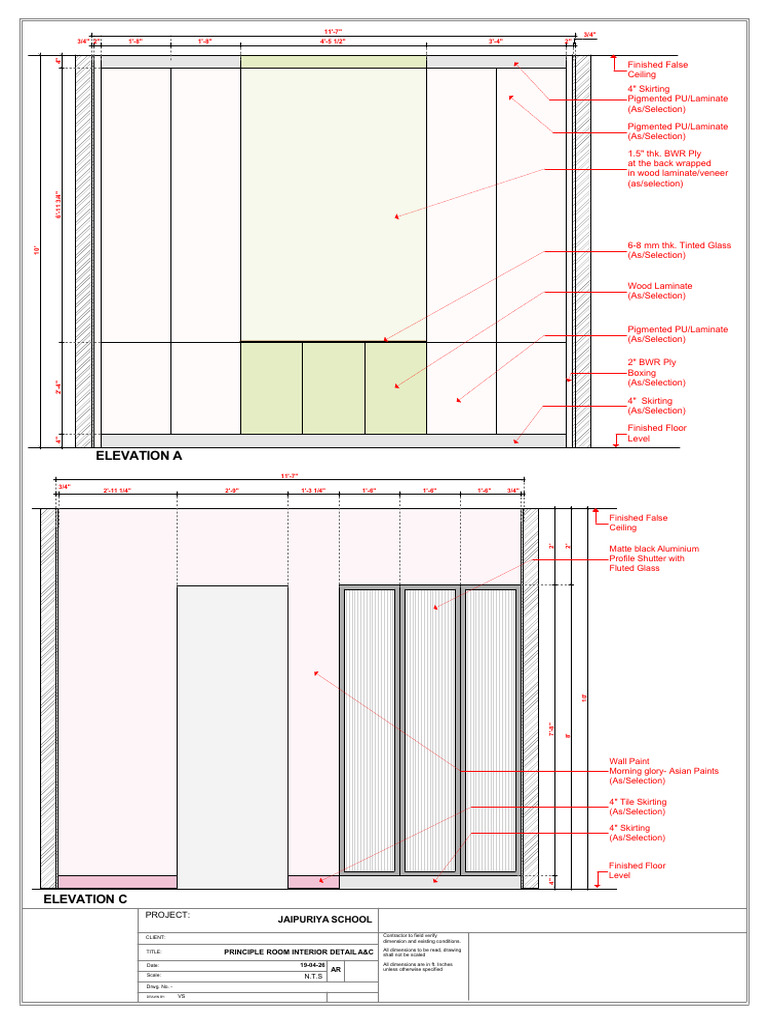 Principle Room Interior Detail Elevation a&C_19!04!26 | PDF