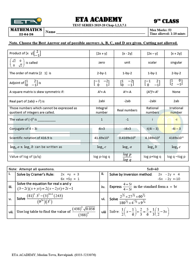 1-Mathematics 9th Chap-01& 02 | PDF | Functions And Mappings ...