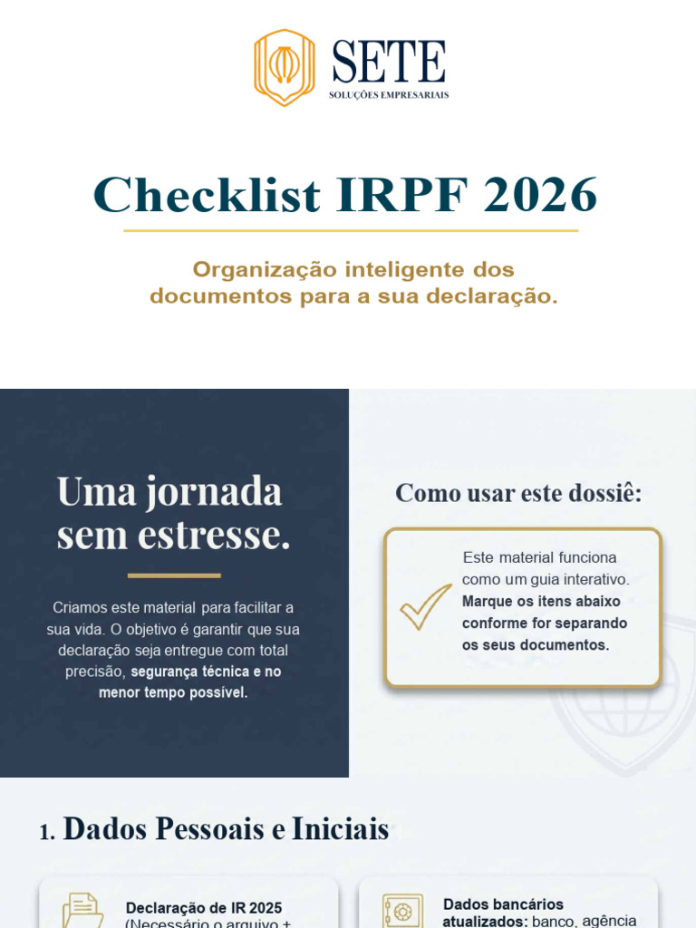 Checklist IRPF 2026 | PDF
