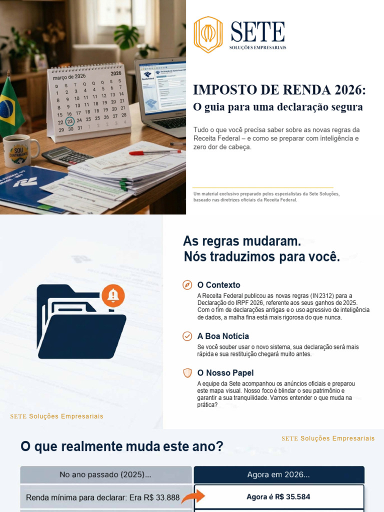 Guia IRPF 2026 - Sete Soluções | PDF | Impostos | Imposto de Renda
