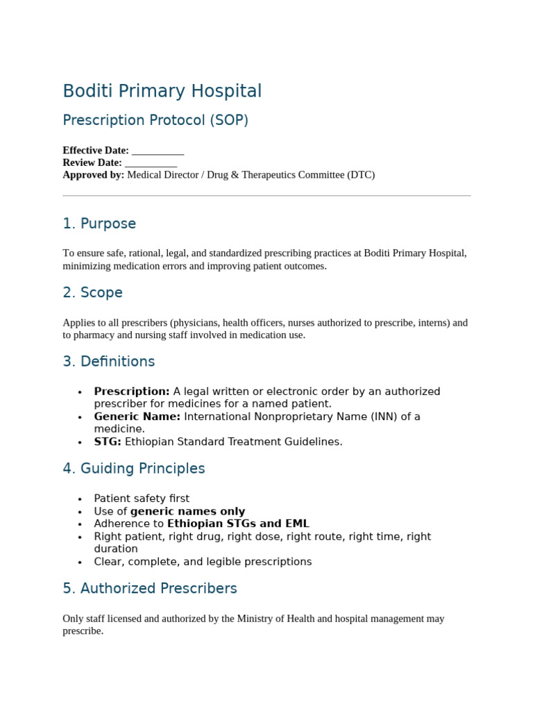 Prescription Protocol | PDF | Medical Prescription | Pharmacy