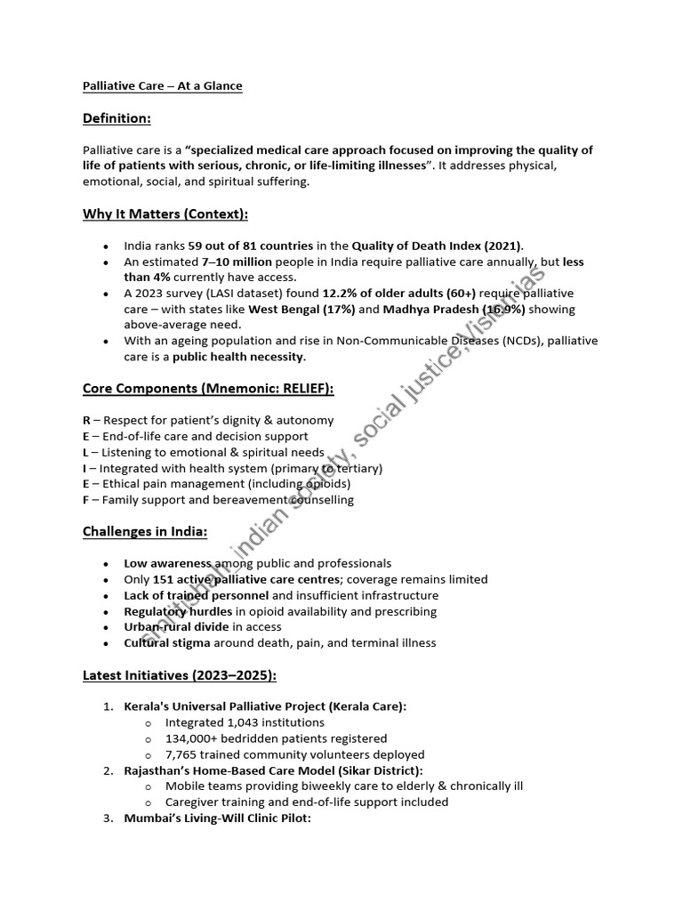 Palliative Care Printed | PDF | Palliative Care | End Of Life Care