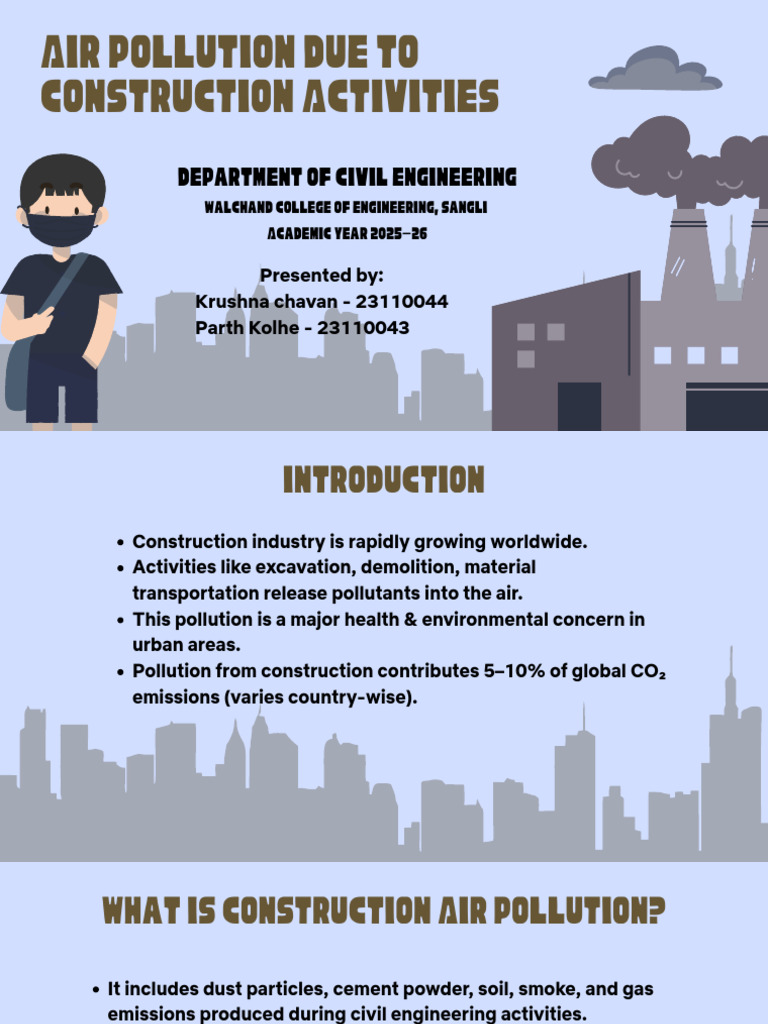 Air Pollution Due to Construction Activities | PDF | Air Pollution | Dust