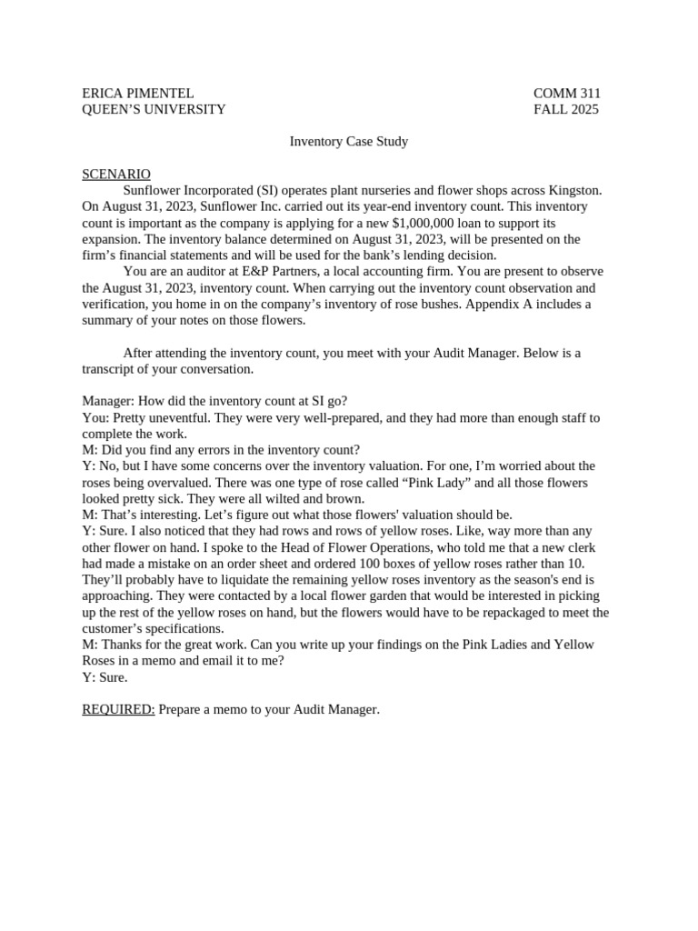 Inventory Case | PDF | Inventory | Rose