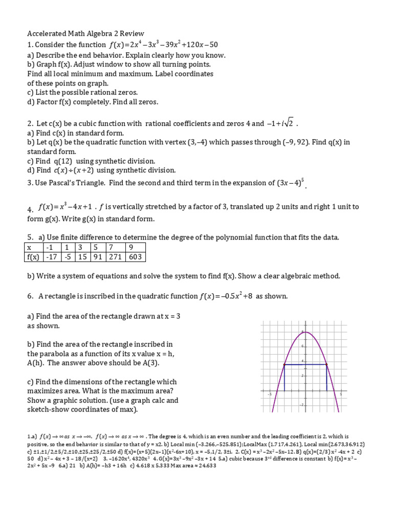 Alg2Ch4 Review | PDF | Factorization | Combinatorics