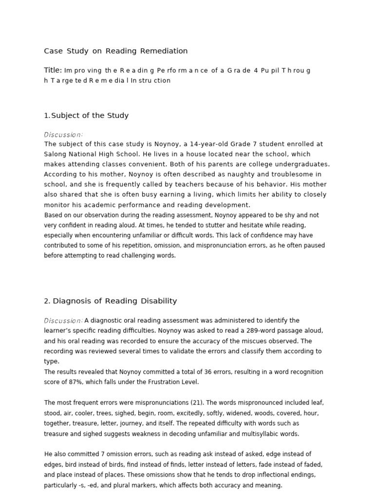 Case Study Template | PDF | Fluency | Written Communication