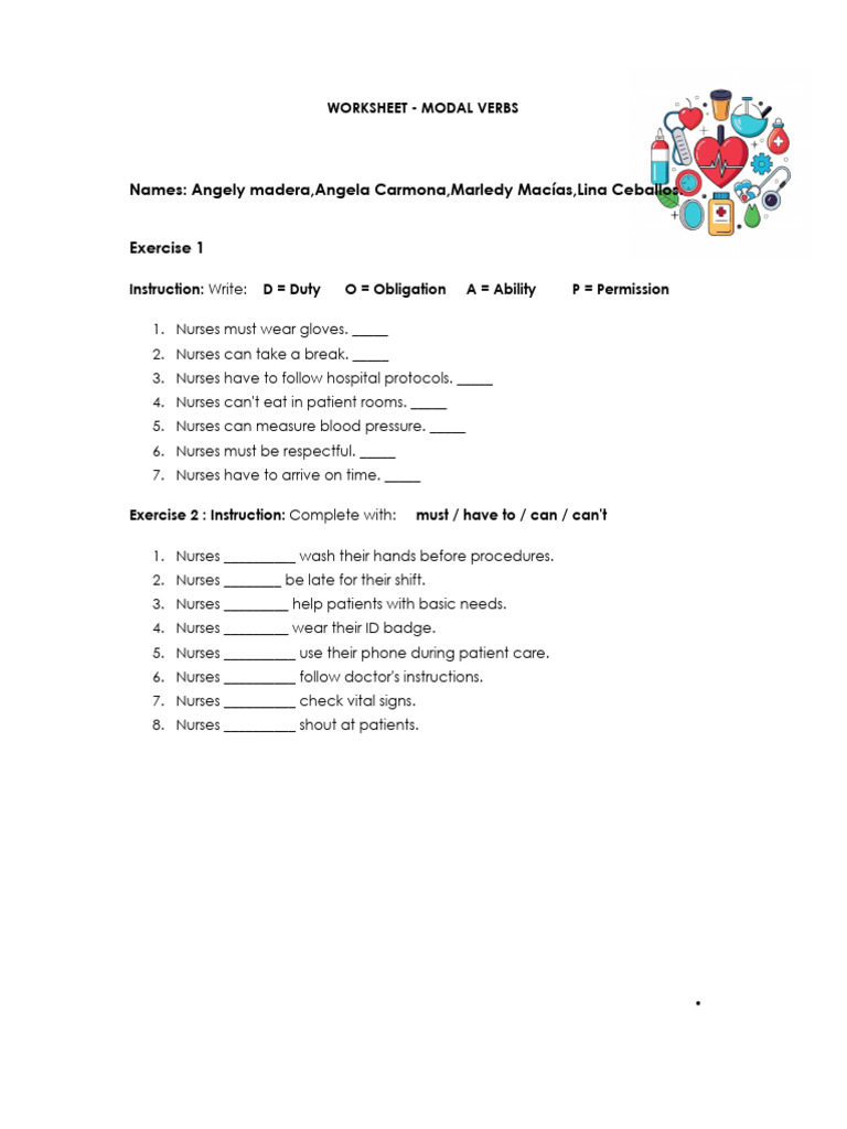 Worksheet - MODAL VERBS (Original Copy).PDF | PDF