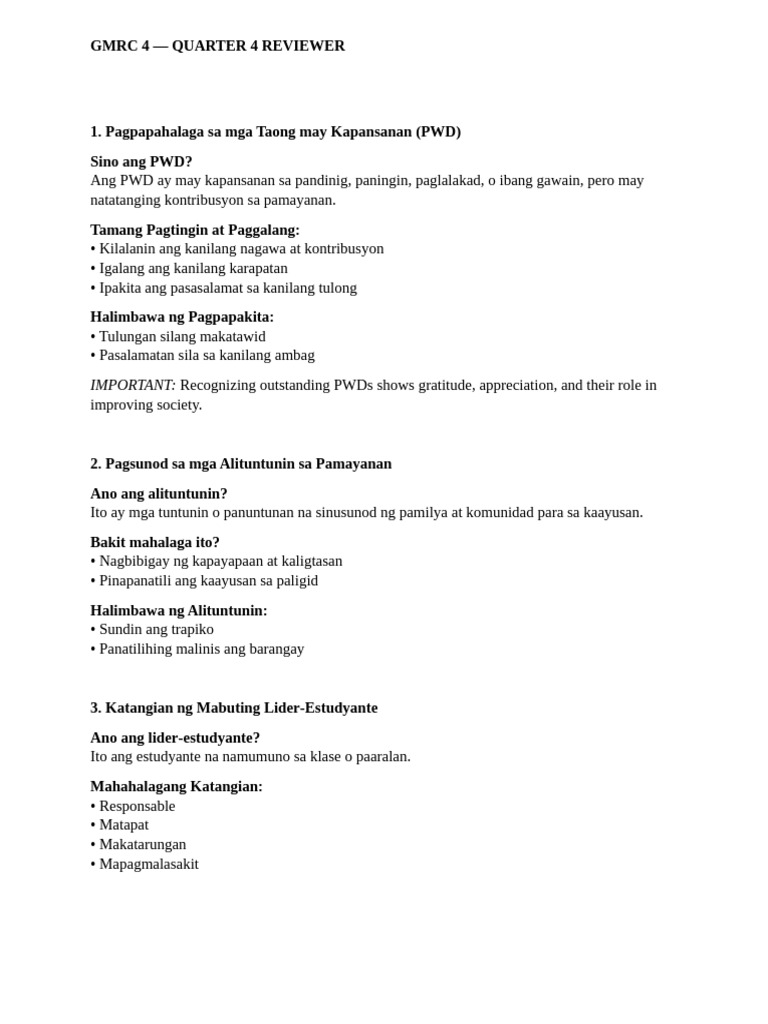 GMRC 4 LCES Q4 | PDF