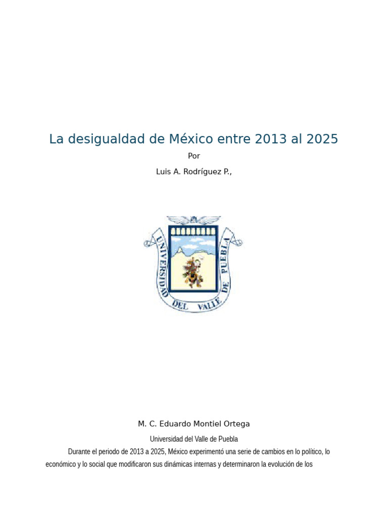 La Desigualdad de México Entre 2013 Al 2025.lu - An | PDF | Desigualdad ...
