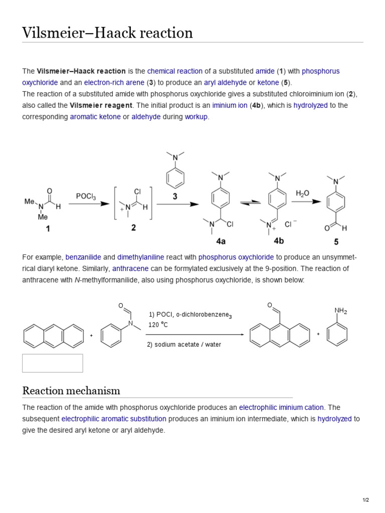 Vilsmeier–Haack Reaction | PDF