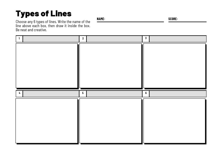 Types of Lines Worksheet | PDF