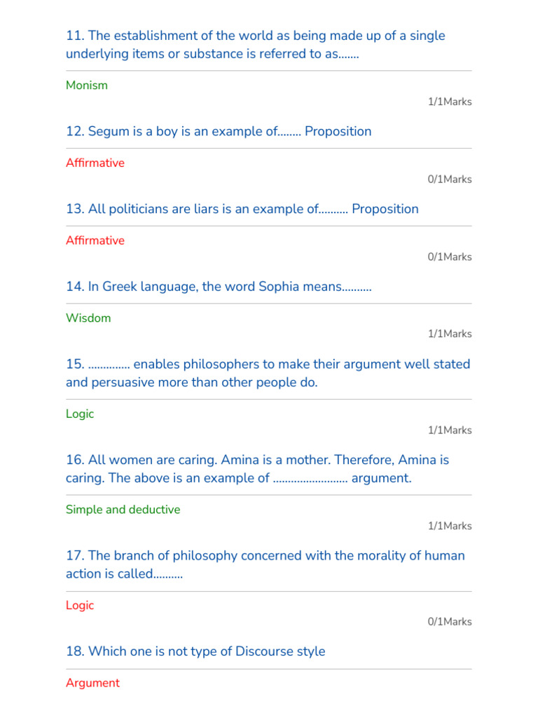 Answer Sheet | PDF