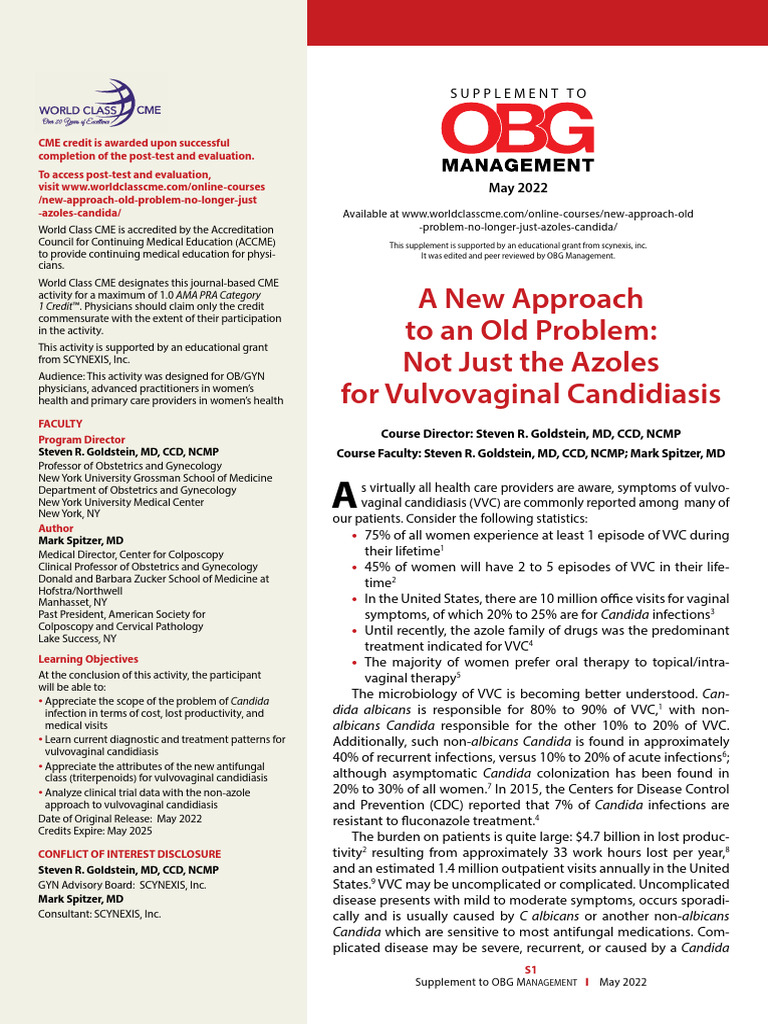 Vulvovaginal Candidiasis | PDF | Candidiasis | Health Care