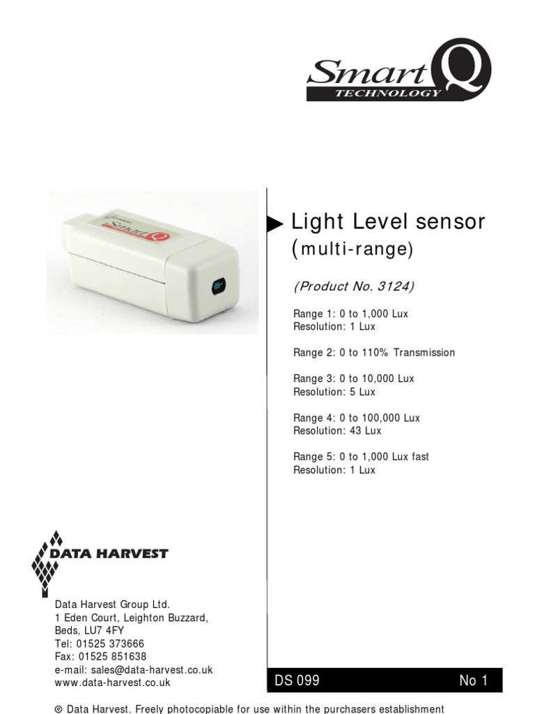 Ds099 1 Multirange Light Sensor | PDF | Infrared | Light