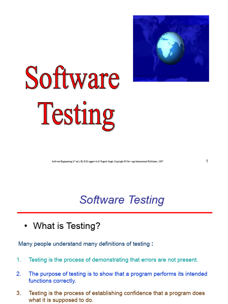 Chapter 8 Software Testing-converted | PDF | Software Testing ...