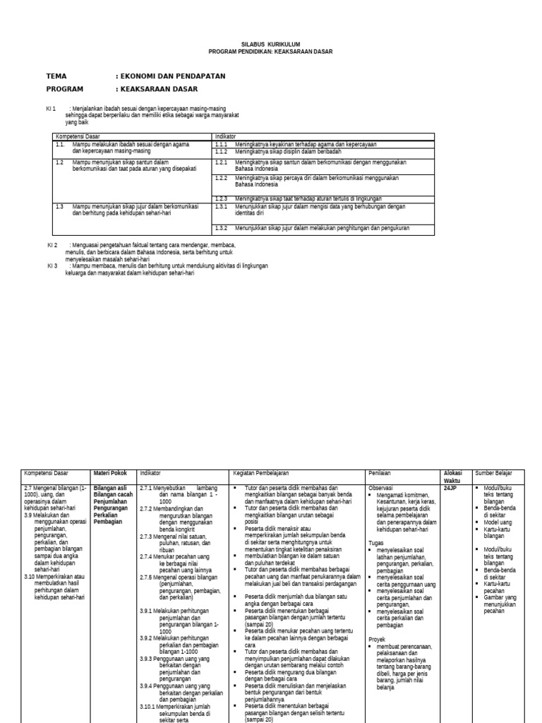 Contoh Model RPP Berhitung-Dikonversi | PDF
