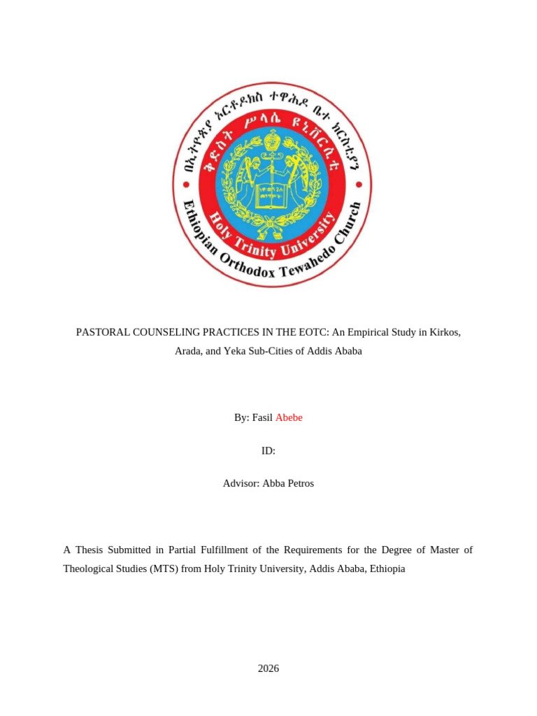 Fasil(1) | PDF | Psychotherapy | Ethiopia