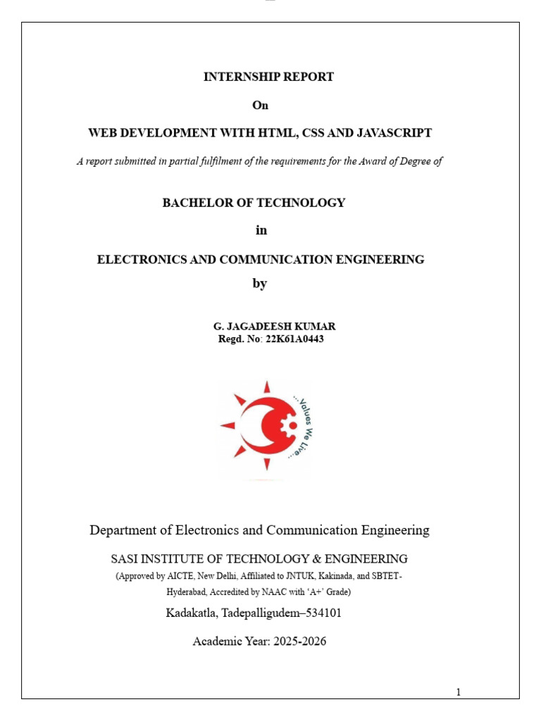 Web Development Report | PDF | Html Element | World Wide Web