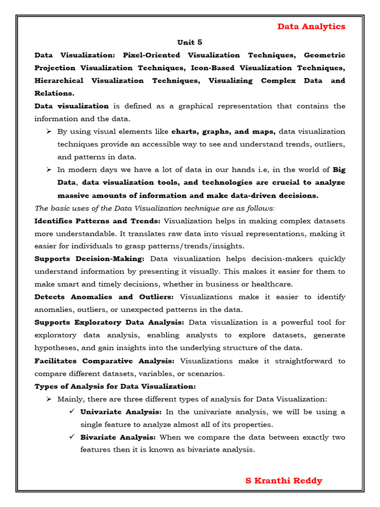 Unit 5 Notes | PDF | Data Analysis | Data