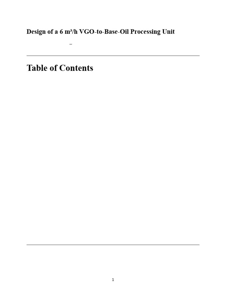 Design of a 6 m³h VGO-to-Base-Oil Processing Unit | PDF | Oil Refinery ...
