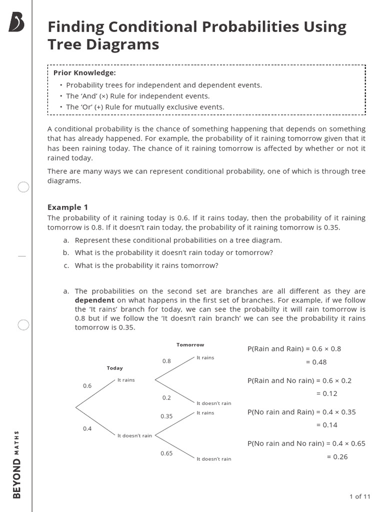 Finding Conditional Probabilities Using Tree Diagrams | PDF ...